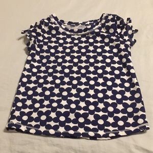 3T white and navy blue floral shirt